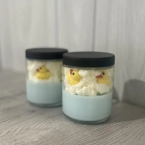 Vista 4 de Moldes de silicona para bebé, 4 piezas, moldes para pies de bebé, carrito de baby shower y ropa, molde de pato para chocolate para decoración
