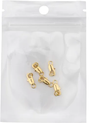 Vista 7 de Cierres de langosta para hacer joyas, cierres y cierres de pulsera, 5 cierres de joyería de oro de 18 quilates, cierre de collar, cierres de pinza