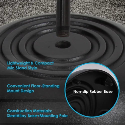 Vista 4 de Gator Frameworks Paquete de adaptador de soporte de micrófono para 6 micrófonos + soporte de micrófono PylePro PMKS5 (2.8-5 pies)
