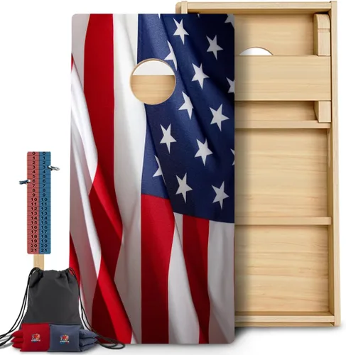 Vista 65 de BackYardGamesUSA Juego de tablas de Cornhole Pro Fabricado en Estados Unidos Abedul báltico 3/4 Sin rebote Patas triples gruesas Dos 2