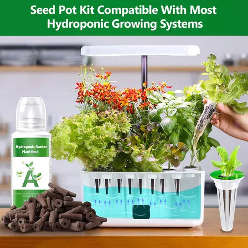 Vista 3 de Kit de 162 cápsulas de semillas para aerogarden, kit de cultivo para hidroponía, suministros hidropónicos con 40 esponjas de cultivo, 40 cestas