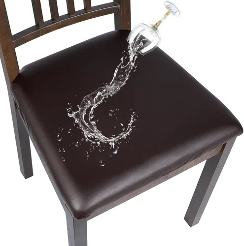 Vista 14 de SearchI Fundas de asiento repelentes al agua para sillas de comedor, paquete de 4 fundas de asiento elásticas de Jacquard para sillas de comedor