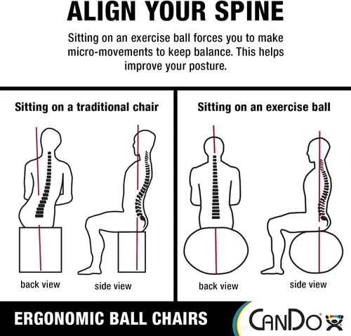 Vista 5 de CanDo Silla de bola móvil de plástico para adultos
