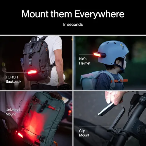 Vista 4 de UNIT 1 Smart Light Wireless LED Turn Signals & Brake Light USB-C Rechargeable Magnetic Mount Nav Remote Compatible App-Controlled