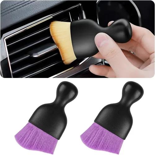 Vista 8 de Blilo Cepillo para Detalles del Interior del Automóvil, Cepillos de Limpieza de Cerdas Suaves para Auto, Colectores Curvos de Suciedad y Polvo