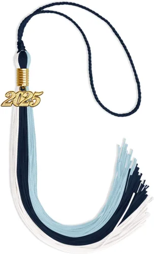 Vista 125 de Endea - Borla de graduación de triple color con gota de fecha dorada (negro/dorado/granate, 2020)