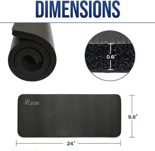 Vista 2 de Impulse - Almohadillas de yoga para rodillas, almohada gruesa de 1" (25mm) para ejercicios, proporciona amortiguación para rodillas y codos