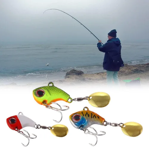 Vista 7 de 3 piezas de señuelo anzuelo de pesca señuelo de pesca cebo artificial 3D ojos señuelo de pesca suave cebos de un solo gancho para perca, trucha