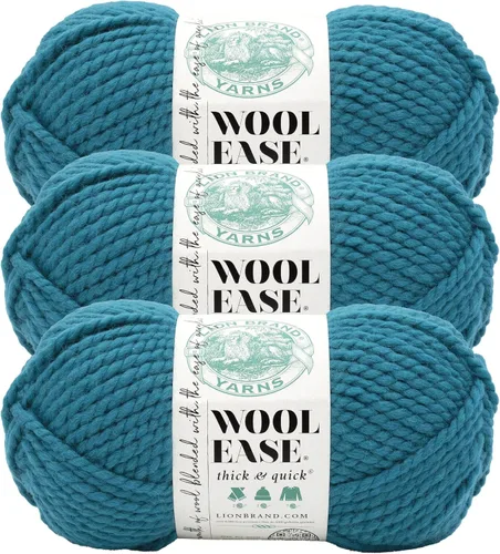 Vista 115 de Lion Brand Yarn - Ovillo de lana Wool-Ease Thick & Quick color fuerza aérea