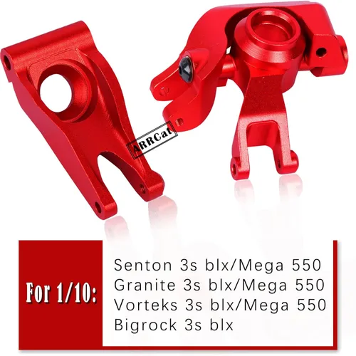 Vista 2 de Pieza de mejoras para 110 SentonGranitoBigRockVorteks 3S Blx MEGA550 4X4, bloque de dirección frontal de aluminio, nudillos, cubos C, bloques