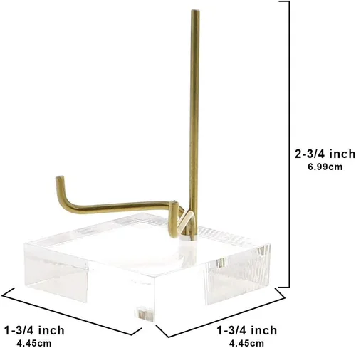Vista 5 de OnFireGuy Caballete de exhibición de base acrílica de 2-3/4 pulgadas con brazo de metal ajustable 2-3/4 pulgadas de alto x 1-3/4 pulgadas