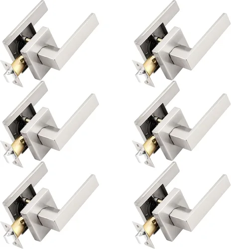 Vista 22 de Probrico Palanca de Paso Interior Negro Mate, Manija de Puerta de Pasillo y Armario sin Llave de Servicio Pesado, Herrajes de Interior Resistentes