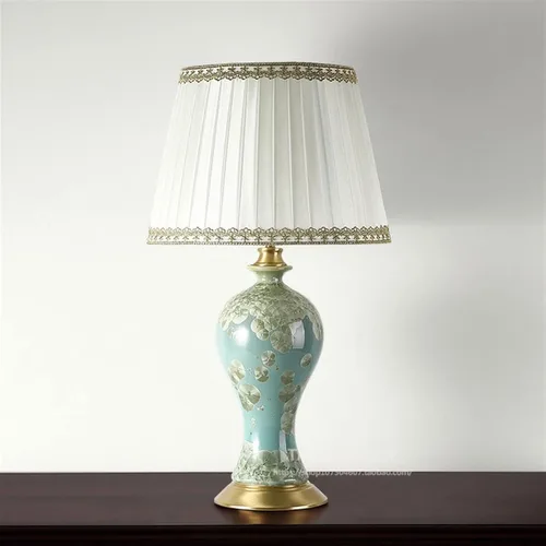 Vista 4 de Desk Light Indoor Retro Ceramic Table Lamp Bedroom Desktop Bedside Lamp Living Room Large Decorative Table Lamp Led Lamp for Desk