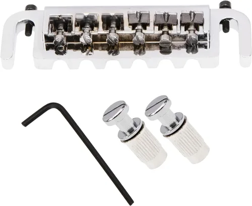 Vista 2 de 1 puente de bola de guitarra eléctrica Yootones compatible con piezas de guitarra eléctrica estilo Les Paul LP (plateado)