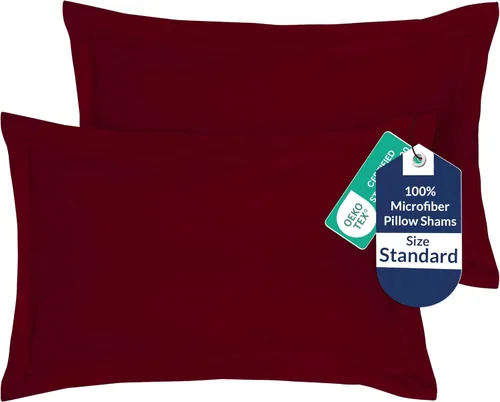 Vista 65 de Royale Linens Paquete de 2 fundas de almohada de tamaño estándar de 20 x 26 pulgadas, microfibra cepillada, fundas de almohada de cama, resistentes