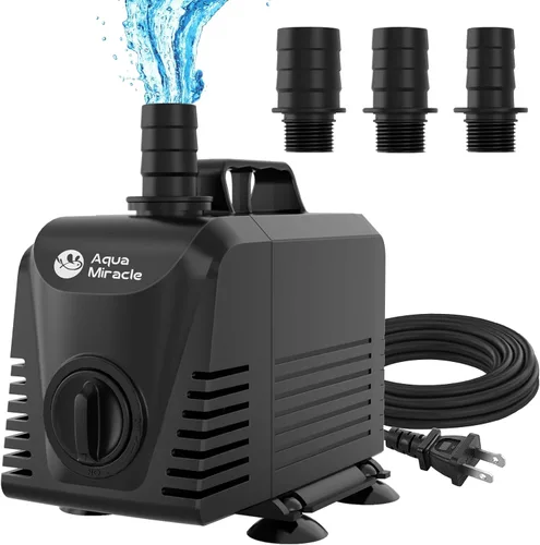 Vista 9 de AquaMiracle Bomba de agua sumergible para acuario con control de flujo, bomba de estanque para estanque, fuente, cascada, estatua, función de agua