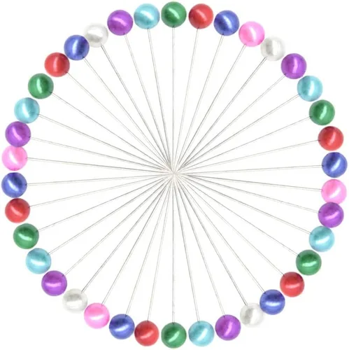 Vista 4 de 100 alfileres rectos – Alfileres de perlas de 2.559 in para ramos, manualidades, acolchado y fabricación de joyas (color/DT65 mm)
