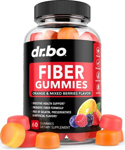 Gomitas de fibra para adultos y niños – sabroso suplemento de fibra prebiótica gomosa, suplementos de salud intestinal digestiva máxima para mujeres