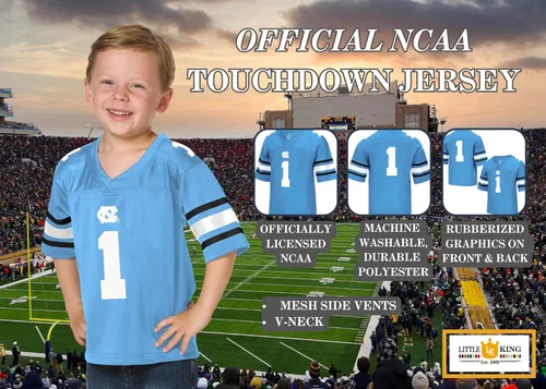 Vista 130 de Little King NCAA Touchdown Pass-Team - Camiseta de fútbol para niños pequeños, tallas 2T 3T 4T 6