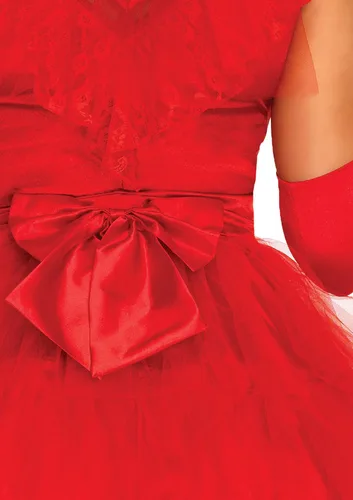 Vista 5 de Leg Avenue Disfraz de Halloween Beetle Bride de los años 80 para mujer, Rojo