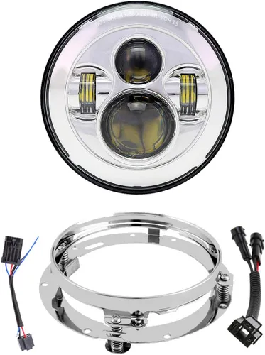 Vista 13 de XPCTD - Faro delantero LED de motocicleta de 7 pulgadas con lámparas de niebla de 4.5" compatibles con Harley Davidson Street Glide Road King