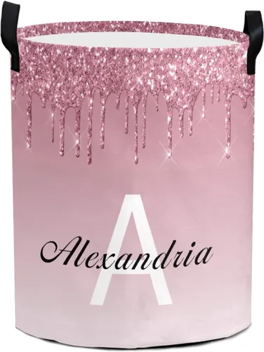 Vista 7 de Cesta de lavandería personalizada de unicornio, cesta de lavandería personalizada para bebés para niños y niñas, personalizada con nombre