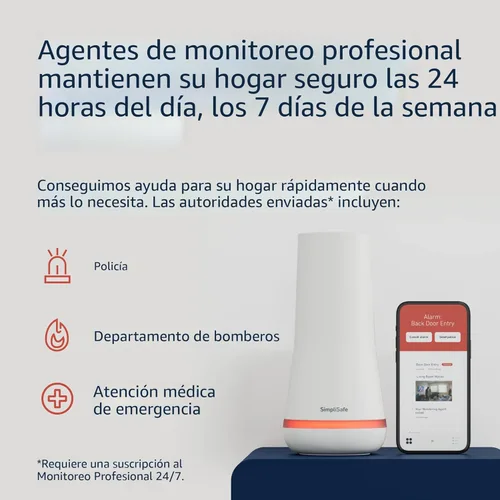 Vista 9 de SimpliSafe - Sistema de seguridad para el hogar inalámbrico de 9 piezas con cámara HD - Supervisión profesional opcional 24/7 - Sin contrato