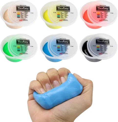 Vista 39 de CanDo 10-0920 TheraPutty - Masilla de ejercicio de mano estándar, Mediana, 1oz