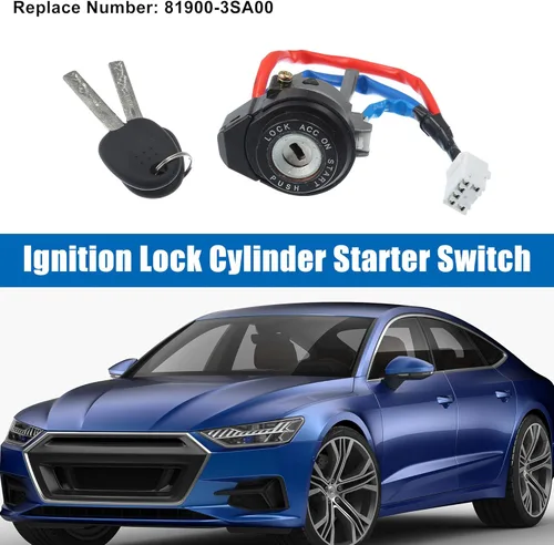 Vista 2 de ACROPIX Interruptor de arranque de cilindro de bloqueo de encendido para automóvil con 2 llaves para Hyundai Sonata GLS Limited - Paquete de 1 negro