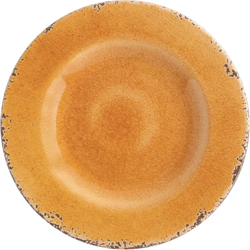 Vista 4 de UP UPware Crackle - Juego de platos redondos de melamina para ensalada, risotto, pasta y ensalada, sin BPA, aptos para lavavajillas, naranja, 8.75