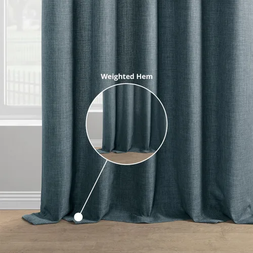 Vista 10 de HPD HALF PRICE DRAPES Cortinas de lino italiano para dormitorio y sala de estar, cortinas de oscurecimiento de habitación (1 panel), 50 pulgadas