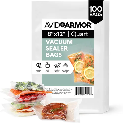 Vista 9 de Avid Armor bolsas comerciales para envasar al vacío, libres de BPA, ideales para Sous Vide. Paquete de 100 unidades., Transparente