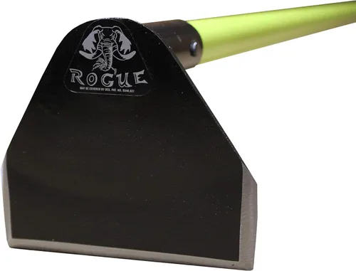 Rogue - Azada de jardín de cabeza plana, mango de fibra de vidrio de 60 pulgadas, cabeza de azada de 5 pulgadas