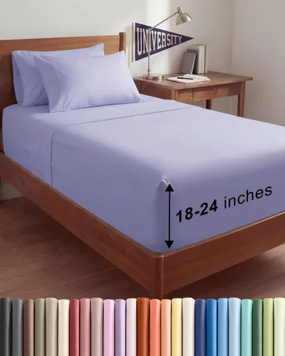 Vista 184 de Juego de sábanas de tamaño king, transpirables, refrescantes, con esquinas extraprofundas de 18-24 pulgadas, de ajuste fácil, supersuaves, sin