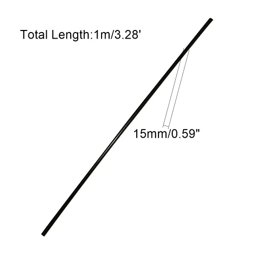 Vista 4 de Bettomshin POM - Varillas de polioximetileno de 0.591 in de diámetro externo de 3.3 ft de longitud, redondas, de plástico duro, color negro