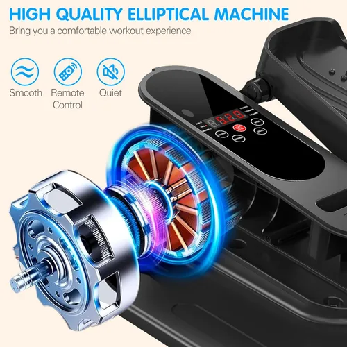 Vista 4 de Under Desk Elliptical Machine, Mini Ellipse Leg Exerciser Electric Seated Pedal Fully Assembled Quiet Compact for Seniors Portable Stepper with