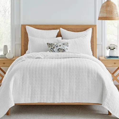 Vista 12 de Levtex Home Mills Waffle - Juego de colcha individual (84 x 104 pulgadas) con 1 funda de almohada (26 x 20 pulgadas), Adobe, juego de colcha 100%