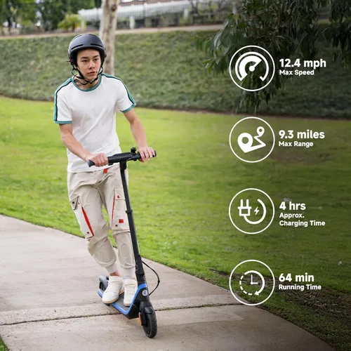 Vista 16 de Segway Ninebot eKickScooter - Electric Scooter for Kids 6-14, w/t Adjustable Handlebar Height (Only C2 Pro) for Riders up to 132 lbs, Includes New