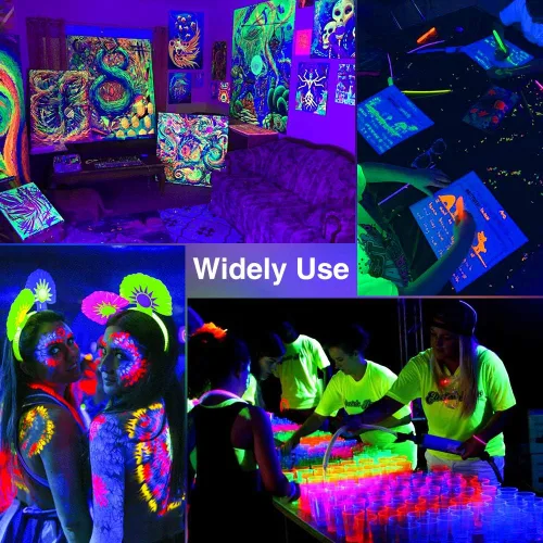 Vista 6 de Onforu Paquete de 2 luces LED negras de 30 W, luz de inundación de luz negra con enchufe, IP66 impermeable, para fiesta de baile de Halloween