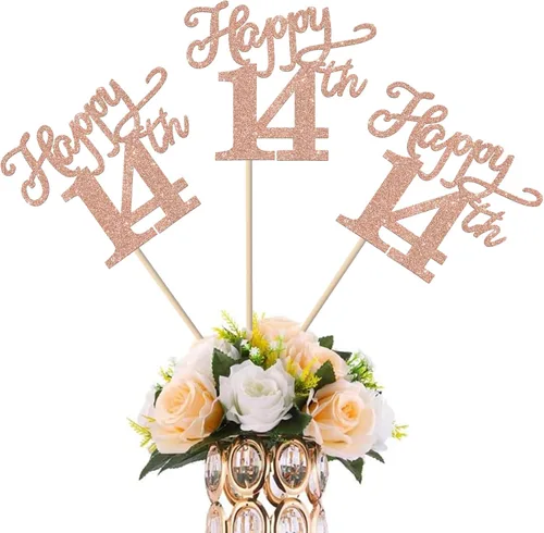 Vista 16 de Rsstarxi Paquete de 12 palitos de centro de mesa de cumpleaños número 50 para decoración de mesa de cumpleaños 50 para hombre, decoración de mesa