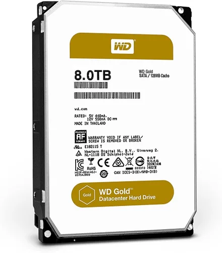 WD Disco Duro Gold de 8TB Datacenter - 7200 RPM clase SATA 6 Gb/s 128MB caché 3.5 pulgadas - WD8002FRYZ