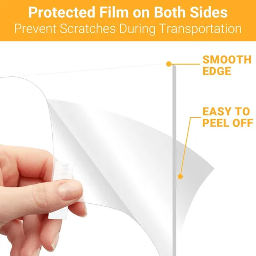 Vista 3 de Gartful 4 hojas acrílicas para base ligera, tablero de plexiglás fundido transparente, panel de vidrio de plástico de 0.08 pulgadas de grosor