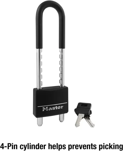 Vista 4 de Master Lock - 527D candado cubierto, grillete de 2 pulgadas y 6 pulgadas, negro, 527D