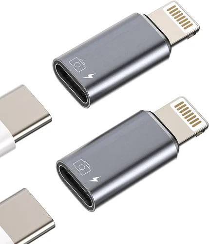 Vista 8 de Paquete de 3 adaptadores USB C macho a compatible con Lightning hembra, compatible con Apple iPhone15 Pro Max Plus iPad Pro Air Mini para Galaxy