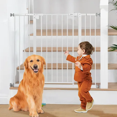 Vista 10 de keny Puerta de bebé de 29 a 42.5 pulgadas para escaleras, puerta de seguridad para perros de cierre automático, montada a presión, fácil de caminar