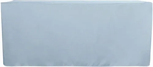 Vista 11 de BalsaCircle Mantel de poliéster ajustado blanco de 6 pies para bodas, fiestas, eventos, mantelería