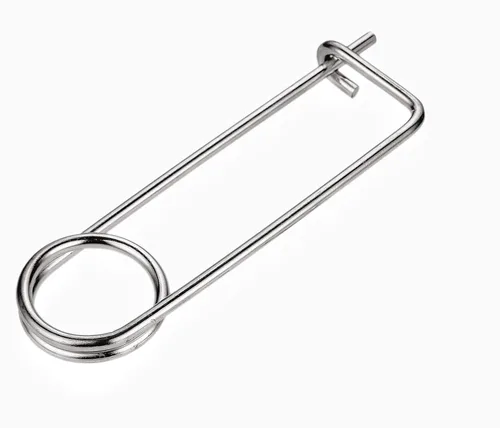 Vista 4 de Broche de acero con forma de chaveta de seguridad, pasador de resorte, broche de bloqueo rápido para enganche de granja, césped, jardín