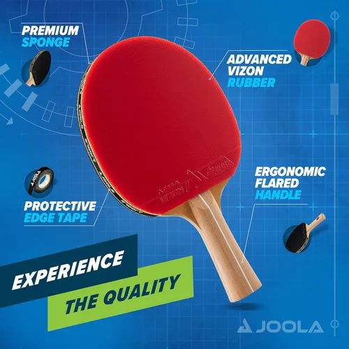 Vista 3 de JOOLA Omega Control - Paleta de ping pong de rendimiento en torneos - Raqueta de tenis de mesa para entrenamiento avanzado con mango expandido