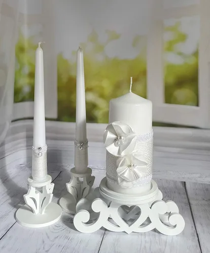 Vista 5 de Unity - Juego de velas para boda, accesorios de boda para recepción y ceremonia, juegos de velas, pilar Unity de 6 pulgadas y 2 tapones de 10