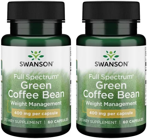 Swanson Full Spectrum Green Coffee Bean 400 miligramos 60 cápsulas (paquete de 2)